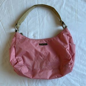 Ariat mini pink purse with suede strap